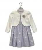 Petit Mainプティマイン）の古着「花レースOP+ギャザーJKセット」｜ホワイト×パープル