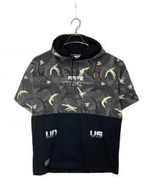 Aape BY A BATHING APE（エーエイプ バイ アベイシングエイプ）の古着「AAPE HOODIE TEE」｜ブラック