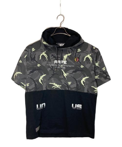 Aape BY A BATHING APE（エーエイプ バイ アベイシングエイプ）Aape BY A BATHING APE (エーエイプ バイ アベイシングエイプ) AAPE HOODIE TEE ブラック サイズ:Lの古着・服飾アイテム