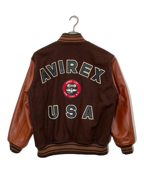 AVIREX（アヴィレックス）AVIREX (アヴィレックス) SIGNATUR VARSITY JACKET ブラウン サイズ:Ｍの古着・服飾アイテム