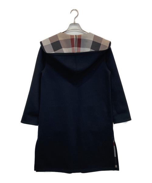 BLUE LABEL CRESTBRIDGE（ブルーレーベルクレストブリッジ）BLUE LABEL CRESTBRIDGE (ブルーレーベルクレストブリッジ) チェックリバーシブルダンボールコーディガン ブラック サイズ:38の古着・服飾アイテム