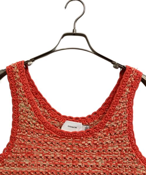 COACH（コーチ）COACH (コーチ) ニット シフト ドレス レッド サイズ:SIZE Mの古着・服飾アイテム
