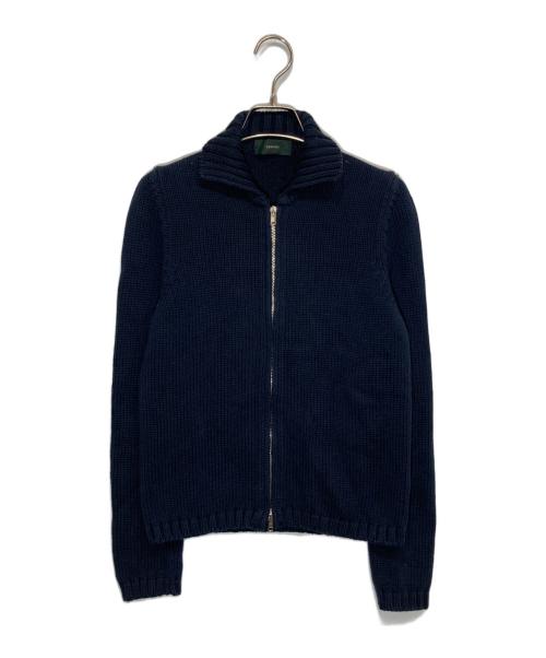 Zanone（ザノーネ）Zanone (ザノーネ) ジップアップニットカーディガン ネイビー サイズ:42の古着・服飾アイテム