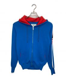 MARK&LONA（マークアンドロナ）の古着「ニットパーカー」｜ブルー