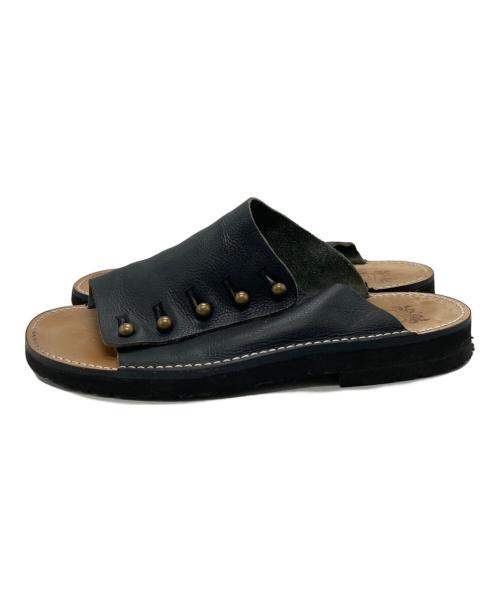 chausser（ショセ）chausser (ショセ) ボタンサンダル C-7050 ブラック サイズ:SIZE 26cmの古着・服飾アイテム