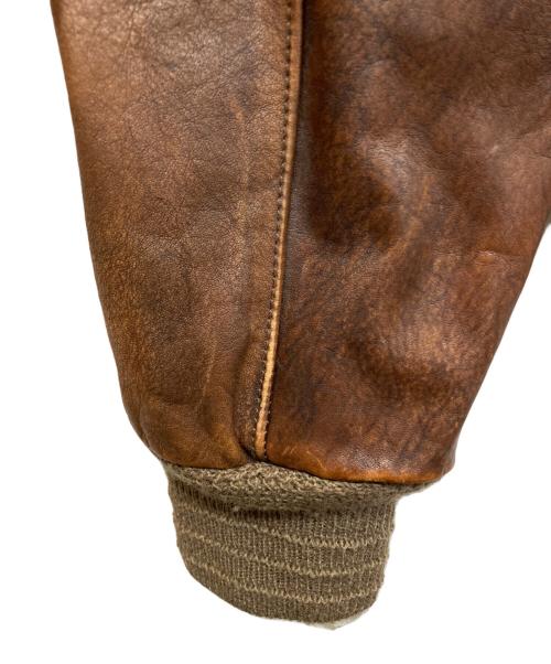 Rugby Ralph Lauren（ラグビーラルフローレン）Rugby Ralph Lauren (ラグビーラルフローレン) A-2 タイプレザージャケット ブラウン サイズ:Sの古着・服飾アイテム