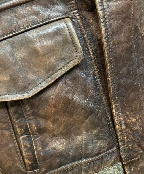 Rugby Ralph Lauren（ラグビーラルフローレン）Rugby Ralph Lauren (ラグビーラルフローレン) A-2 タイプレザージャケット ブラウン サイズ:Sの古着・服飾アイテム