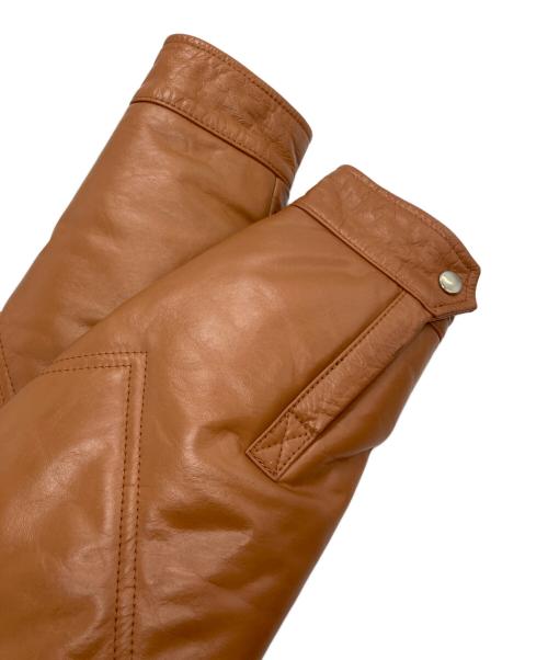 ROBERTO MASSINI（ロベルトマッシーニ）ROBERTO MASSINI (ロベルトマッシーニ) ホースハイドレザーダウンジャケット ブラウン サイズ:SIZE Lの古着・服飾アイテム