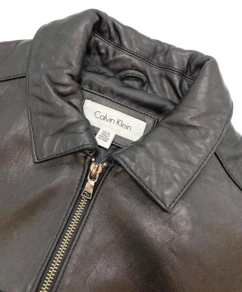 Calvin Klein（カルバンクライン）Calvin Klein (カルバンクライン) レザージャケット ブラック サイズ:Ⅿの古着・服飾アイテム