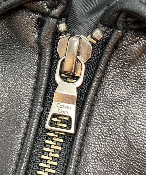 Calvin Klein（カルバンクライン）Calvin Klein (カルバンクライン) レザージャケット ブラック サイズ:Ⅿの古着・服飾アイテム