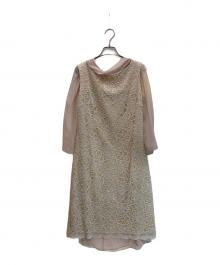 MARIKO KOHGA（マリココウガ）の古着「セットシアーレースドレスワンピース」｜ベージュ