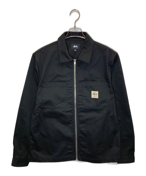 stussy（ステューシー）stussy (ステューシー) ZIP UP WORK JACKET ブラック サイズ:Mの古着・服飾アイテム