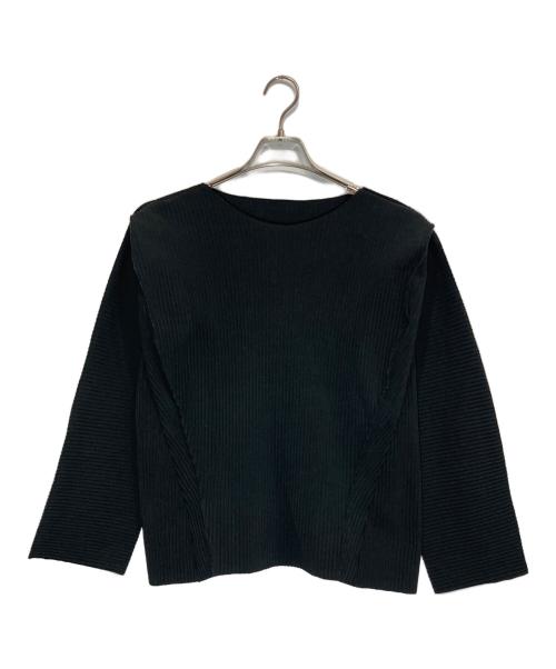 me ISSEY MIYAKE（ミーイッセイ ミヤケ）me ISSEY MIYAKE (ミーイッセイ ミヤケ) プリーツカットソー ブラック サイズ:FREEの古着・服飾アイテム