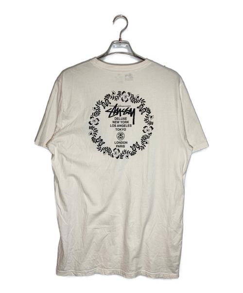 stussy（ステューシー）stussy (ステューシー) reyn spooner (レイン スプナー) プリントTシャツ ベージュ サイズ:XLの古着・服飾アイテム