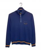 PS Paul SmithＰＳポールスミス）の古着「Happy ハーフジップスウェット」｜ネイビー