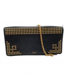 LAUREN RALPH LAUREN（ローレンラルフローレン）の古着「スタッズチェーンハンドバッグ」｜ブラック