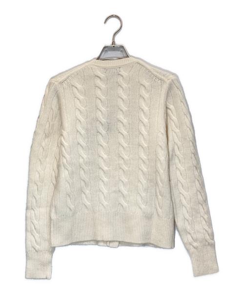 POLO RALPH LAUREN（ポロ・ラルフローレン）POLO RALPH LAUREN (ポロ・ラルフローレン) カシミヤブレンドケーブルニットカーディガン ホワイト サイズ:Ｌの古着・服飾アイテム