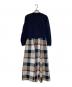 BLUE LABEL CRESTBRIDGE（ブルーレーベルクレストブリッジ）の古着「3WAY チェックワンピース」｜ネイビー×ベージュ