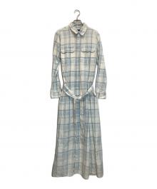 POLO RALPH LAUREN（ポロ・ラルフローレン）の古着「チェックシャツワンピース」｜ブルー