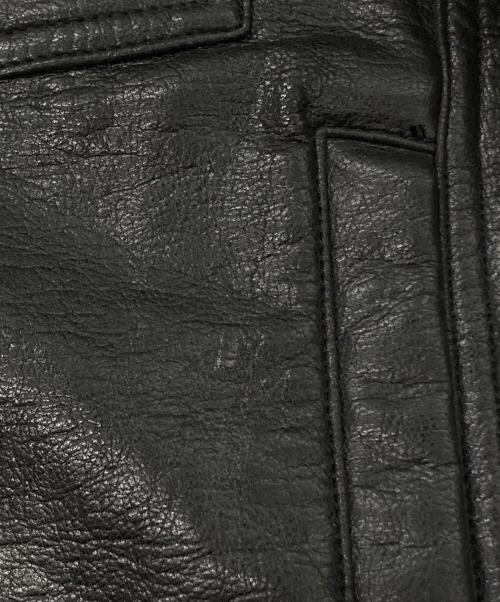 MOSCHINO JEANS（モスキーノジーンズ）MOSCHINO JEANS (モスキーノジーンズ) ピースマークスタッズレザージャケット ブラック サイズ:50の古着・服飾アイテム