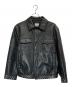 MOSCHINO JEANS（モスキーノジーンズ）の古着「ピースマークスタッズレザージャケット」｜ブラック