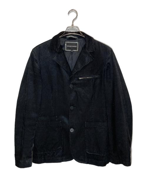 EMPORIO ARMANI（エンポリオアルマーニ）EMPORIO ARMANI (エンポリオアルマーニ) コーデュロイジャケット ブラック サイズ:Sの古着・服飾アイテム