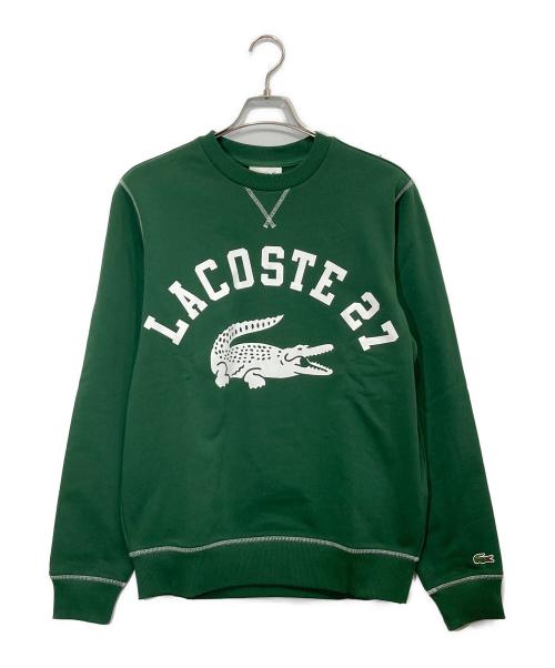 LACOSTE（ラコステ）LACOSTE (ラコステ) カレッジロゴプリントクルーネックスウェット グリーン サイズ:Mの古着・服飾アイテム