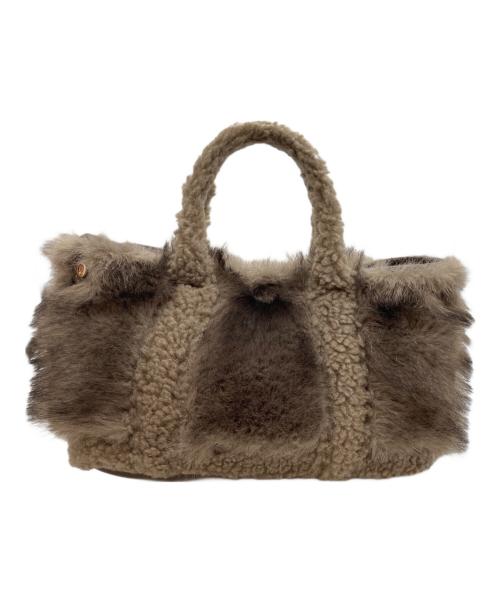 GOOD GRIEF!（グッドグリーフ）GOOD GRIEF! (グッドグリーフ) GCA EMB FAUX FUR PINT TOTE ブラウンの古着・服飾アイテム