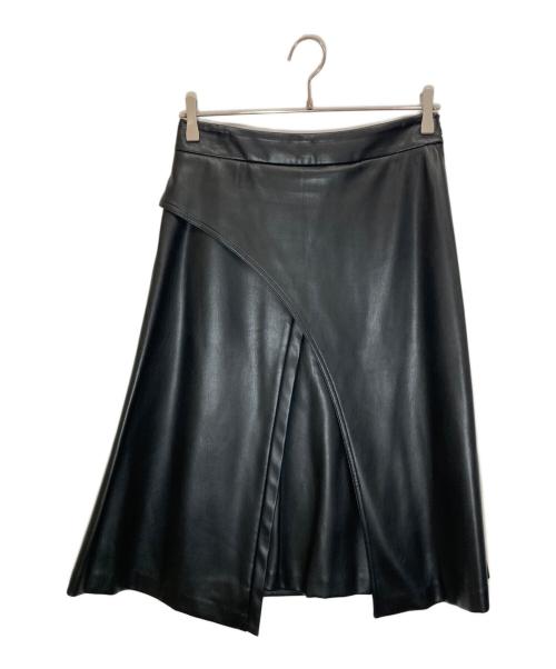 CINOH（チノ）CINOH (チノ) SYNTHETIC LEATHER ASYMMETRIC SKIRT ブラック サイズ:40の古着・服飾アイテム
