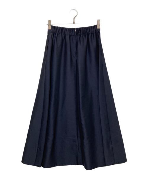 ebure（エブール）EBURE (エブール) クリアダブルクロス トラペーズスカート ネイビー サイズ:38の古着・服飾アイテム