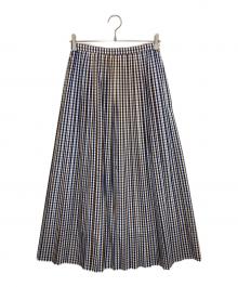 MADISON BLUE（マディソンブルー）の古着「マルチギンガムチェックスカート」｜ブラウン×ネイビー