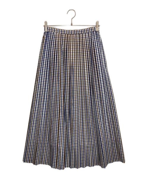 MADISON BLUE（マディソンブルー）MADISON BLUE (マディソンブルー) マルチギンガムチェックスカート ブラウン×ネイビー サイズ:2の古着・服飾アイテム