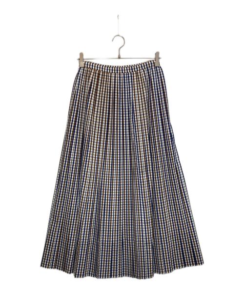 MADISON BLUE（マディソンブルー）MADISON BLUE (マディソンブルー) マルチギンガムチェックスカート ブラウン×ネイビー サイズ:2の古着・服飾アイテム