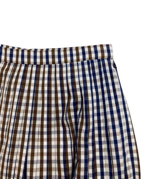 MADISON BLUE（マディソンブルー）MADISON BLUE (マディソンブルー) マルチギンガムチェックスカート ブラウン×ネイビー サイズ:2の古着・服飾アイテム
