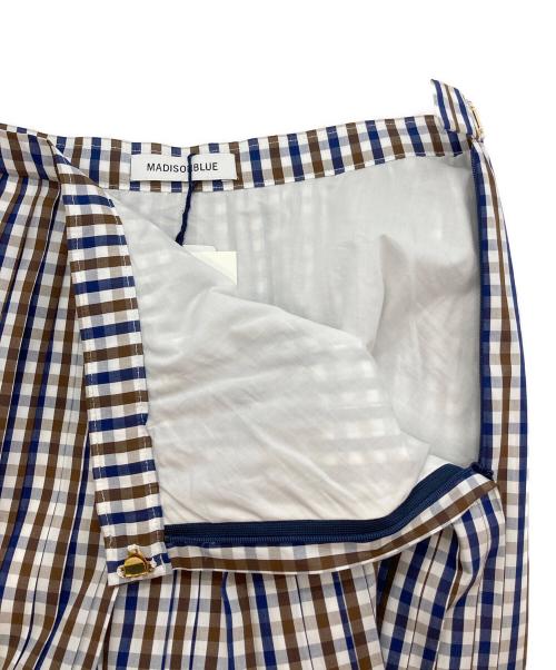 MADISON BLUE（マディソンブルー）MADISON BLUE (マディソンブルー) マルチギンガムチェックスカート ブラウン×ネイビー サイズ:2の古着・服飾アイテム
