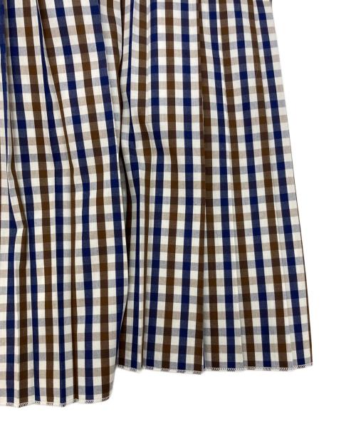 MADISON BLUE（マディソンブルー）MADISON BLUE (マディソンブルー) マルチギンガムチェックスカート ブラウン×ネイビー サイズ:2の古着・服飾アイテム