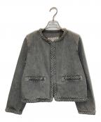 THIRD MAGAZINEサードマガジン）の古着「デニムノーカラージャケット」｜グレー