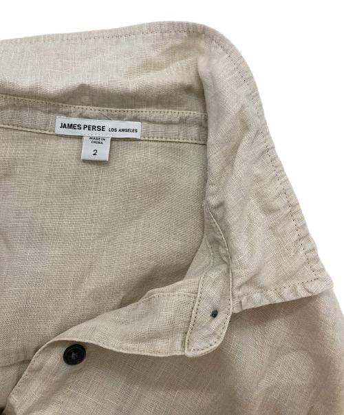 JAMES PERSE（ジェームスパース）JAMES PERSE (ジェームスパース) ライトウェイトリネン オーバーシャツ ベージュ サイズ:3の古着・服飾アイテム