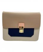 Gianni Notaroジャンニ ノターロ）の古着「カラーブロックショルダーバッグ」｜ベージュ