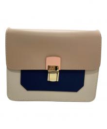 Gianni Notaro（ジャンニ ノターロ）の古着「カラーブロックショルダーバッグ」｜ベージュ