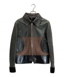 SKKIN USA（スキン）の古着「裏ボア切替レザージャケット」｜ブラック