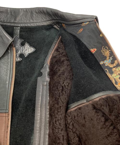 SKKIN USA（スキン）SKKIN USA (スキン) 裏ボア切替レザージャケット ブラック サイズ:Ⅿの古着・服飾アイテム