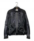 VANSONバンソン）の古着「ボンディング シングル ライダース ジャケット」｜ブラック