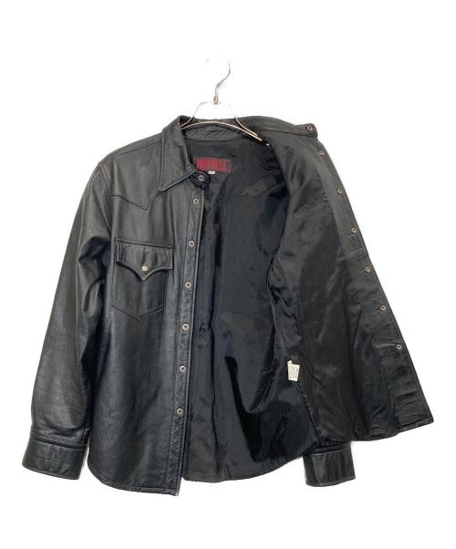 JOHNBULL（ジョンブル）Johnbull (ジョンブル) レザーウエスタンシャツ ブラック サイズ:Lの古着・服飾アイテム