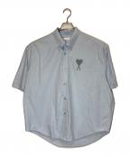 amiアミ）の古着「ハートロゴ半袖シャツ」｜ブルー