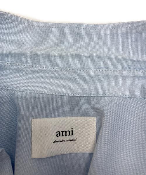 ami（アミ）ami (アミ) ハートロゴ半袖シャツ ブルー サイズ:Lの古着・服飾アイテム