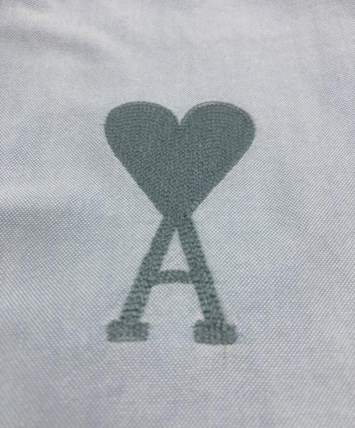 ami（アミ）ami (アミ) ハートロゴ半袖シャツ ブルー サイズ:Lの古着・服飾アイテム