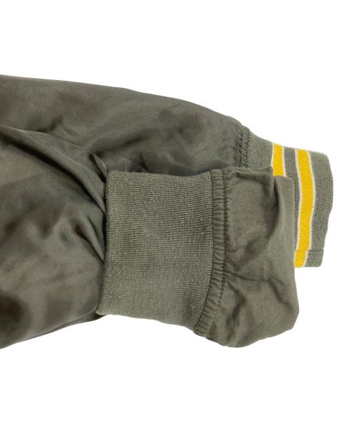 stussy（ステューシー）stussy (ステューシー) バックロゴサテンスタジャン カーキ サイズ:Lの古着・服飾アイテム