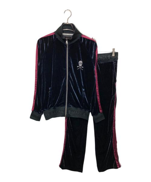 MARK&LONA（マークアンドロナ）MARK&LONA (マークアンドロナ) ベロアセットアップジャージ ブルー サイズ:Lの古着・服飾アイテム