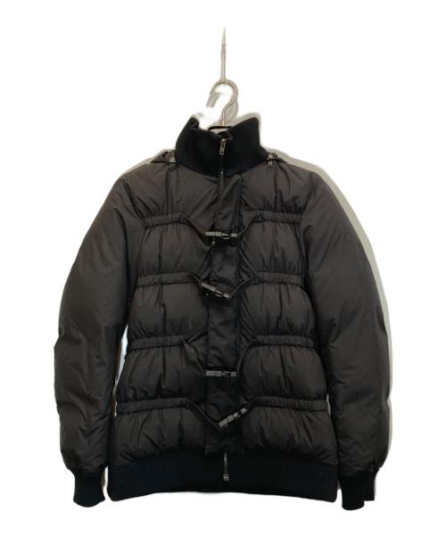 HELMUT LANG（ヘルムートラング）HELMUT LANG (ヘルムートラング) ボンテージ バックルデザインフーデットダウンジャケット ブラック サイズ:46の古着・服飾アイテム